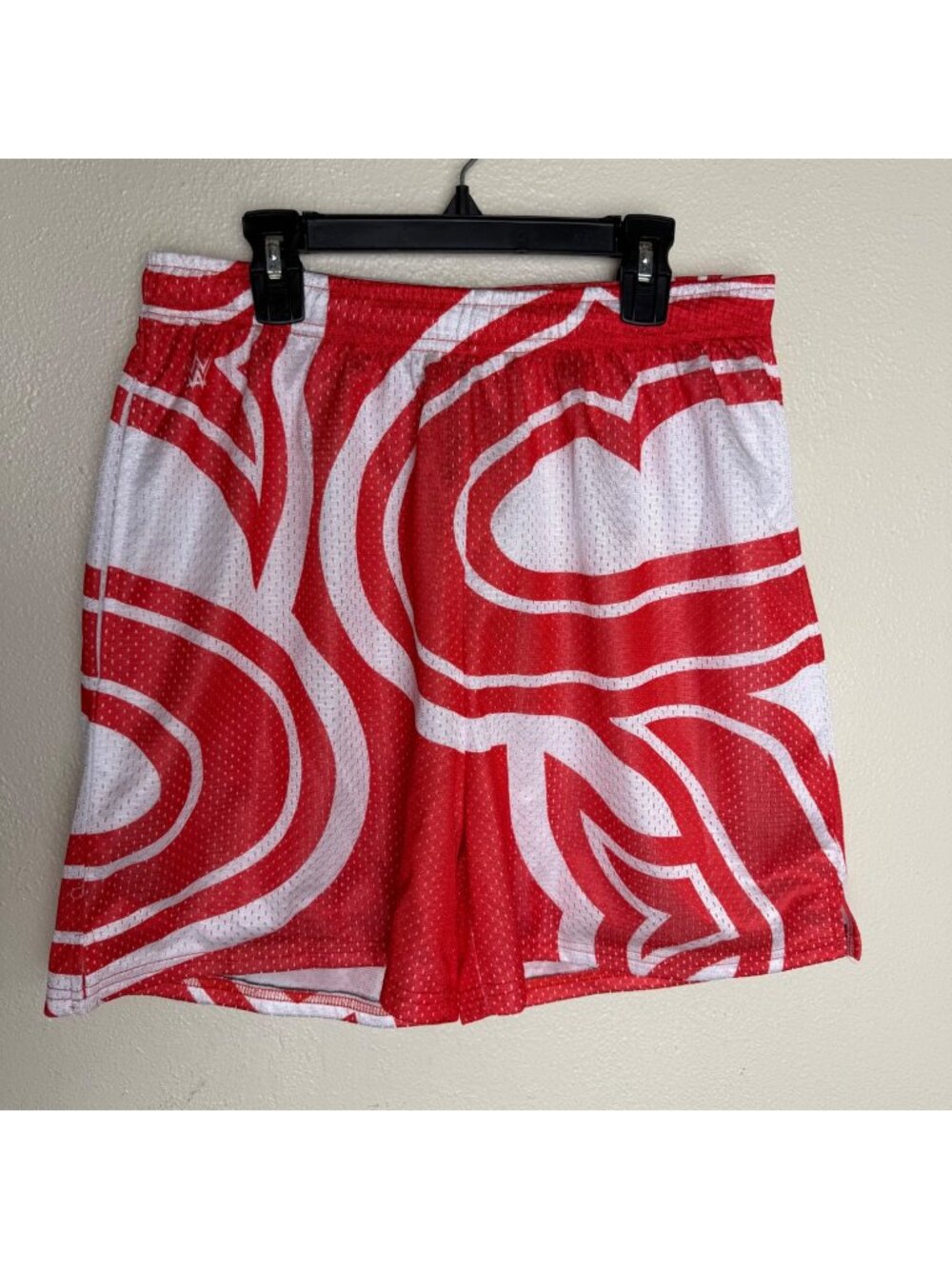 NWOT Chalk Line WWE Wrestling Street Profits Red & White Mesh Shorts Size S